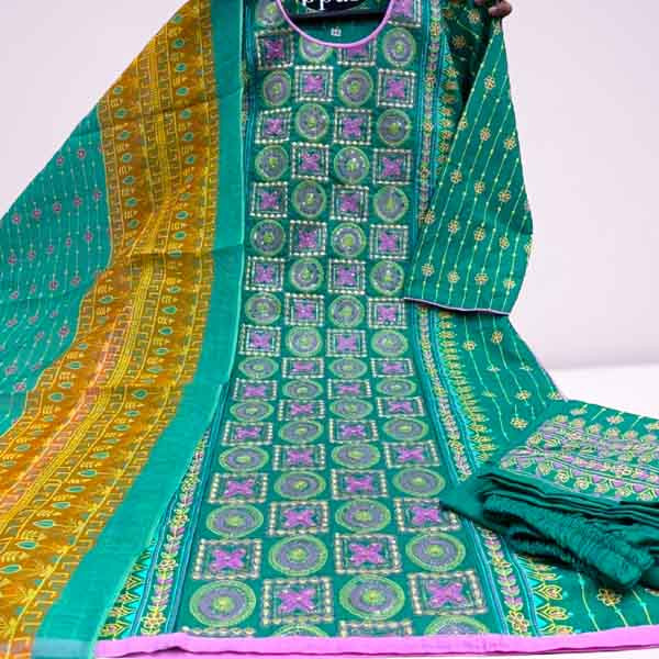 Stitched Cotton Printed Salwar Kameez For Women - 3 Pice Dress